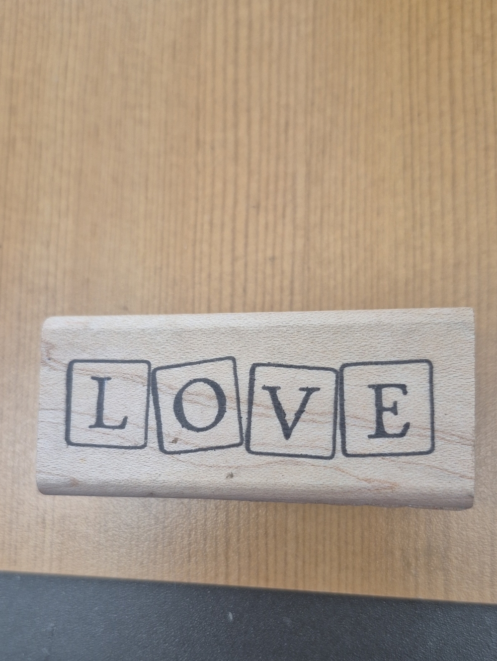 LOVE Wooden Decorative Rubber Stamp By Inkadinkadoo